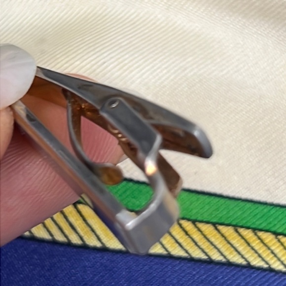 CELINE Sterling Silver 925 Tie Bar Tie Pin Logo clip Formal vintage authentic - Picture 3 of 14